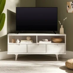 Cara Mid-Century Modern 3 Drawer Corner TV Stand For TVs Up To 58" - Saracina Home -Bedroom Furniture Store GUEST 5a91e93e d508 4e72 9f59 32f14f024c2a