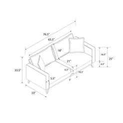 Maryan Pillowback Wood Stretcher Sofa Gray Linen - Room & Joy -Bedroom Furniture Store GUEST 5c828eec 5214 445f 81b7 f8b507332f9e