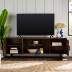2 Door Mid-Century Modern Wood Storage TV Stand For TVs Up To 80" - Saracina Home 34 2 Door Mid-Century Modern Wood Storage TV Stand For TVs Up To 80" - Saracina Home -Bedroom Furniture Store GUEST 5d44119d 7e55 4beb 8f77 bb1514318948