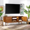 Solid Wood Mid-Century Modern TV Stand For TVs Up To 65" - Saracina Home -Bedroom Furniture Store GUEST 5eb0615c 573f 4304 a2d2 436cc42e8064