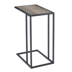 23" Modern Rectangle Two-Tone C Side Table With Metal Base - Saracina Home 15 23" Modern Rectangle Two-Tone C Side Table With Metal Base - Saracina Home -Bedroom Furniture Store GUEST 60d202d8 3d4a 432c abd0 7647db4d46f5