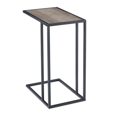 23" Modern Rectangle Two-Tone C Side Table With Metal Base - Saracina Home 7 23" Modern Rectangle Two-Tone C Side Table With Metal Base - Saracina Home - Image 5