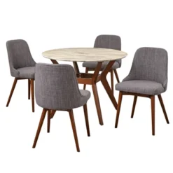 5pc Saville Dining Set Gray - Buylateral -Bedroom Furniture Store GUEST 6142dde3 926b 4fd9 ab47 a4451177b684