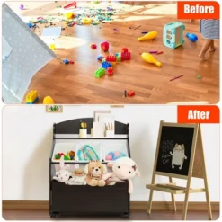 Costway Kids Wooden Toy Storage Unit Organizer W/Rolling Toy Box & Plastic Bins NaturalEspresso 21 Costway Kids Wooden Toy Storage Unit Organizer W/Rolling Toy Box & Plastic Bins NaturalEspresso -Bedroom Furniture Store GUEST 6649d054 ddae 4200 95c9 643014cf866f