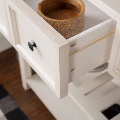 48" Farmhouse Solid Wood 2 Drawer Buffet White - Saracina Home 8 48" Farmhouse Solid Wood 2 Drawer Buffet White - Saracina Home - Image 7