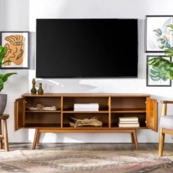 Solid Wood Mid-Century Modern TV Stand For TVs Up To 65" - Saracina Home 27 Solid Wood Mid-Century Modern TV Stand For TVs Up To 65" - Saracina Home -Bedroom Furniture Store GUEST 686002c1 8c90 4149 bce4 d40fc12f1038