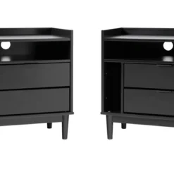 2pk Mid-Century Modern Solid Wood 2 Drawer Storage Nightstands - Saracina Home 18 2pk Mid-Century Modern Solid Wood 2 Drawer Storage Nightstands - Saracina Home -Bedroom Furniture Store GUEST 68ea8919 fae8 48c6 aef2 14de0162909c