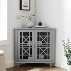 2 Door Corner Accent Cabinet With Fretwork Doors - Saracina Home -Bedroom Furniture Store GUEST 6aa69f84 0413 43ec 85f0 32657f3b8c98