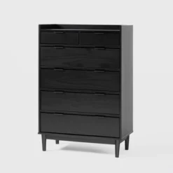Mid-Century Modern Solid Wood 6 Drawer Vertical Dresser - Saracina Home -Bedroom Furniture Store GUEST 6d2c0779 4091 45d2 b54a 87bae790d2cd