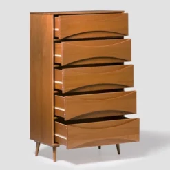 Mid-Century Modern Contoured 5 Drawer Chest Of Drawers - Saracina Home -Bedroom Furniture Store GUEST 6ea3faf0 2aed 40ff a53a 33a2aa0036a2