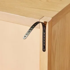 Grooved Wood With Glass 4-Door Sideboard Buffet Cabinet- Natural - Hearth & Hand™ With Magnolia -Bedroom Furniture Store GUEST 6eb6489b 6d0f 4fa6 9362 848bab13e01b