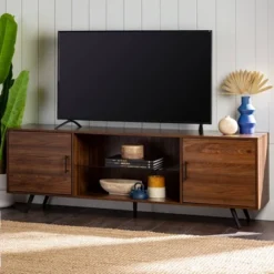 2 Door Mid-Century Modern Wood Storage TV Stand For TVs Up To 80" - Saracina Home 35 2 Door Mid-Century Modern Wood Storage TV Stand For TVs Up To 80" - Saracina Home -Bedroom Furniture Store GUEST 731fc50a 2639 4fe3 90be a972112a62a2