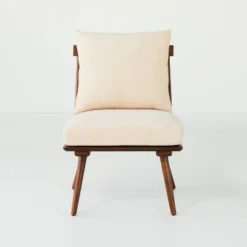 Spindle Back Accent Chair With Cushions Brown/Cream - Hearth & Hand™ With Magnolia -Bedroom Furniture Store GUEST 73f76910 42de 4f93 b7f9 c4d237cc0893