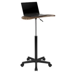 Emma And Oliver Sit To Stand Mobile Laptop Computer Desk - Portable Rolling Standing Desk -Bedroom Furniture Store GUEST 7474c775 340e 4d7a a656 80eaa1089e44