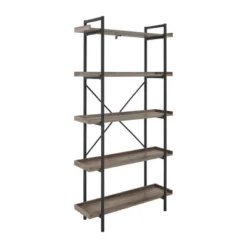 68" 5 Tray Shelf Urban Pipe X Back Bookshelf - Saracina Home -Bedroom Furniture Store GUEST 7546ba45 c02f 4ca7 b12d e99f32bb0573