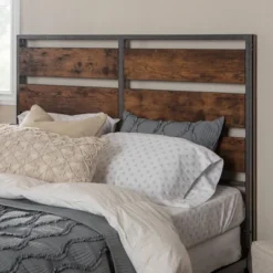 Queen Urban Chic Metal And Wood Plank Bed Brown - Saracina Home -Bedroom Furniture Store GUEST 78298f79 4b56 4b36 9286 ecf432a2b0f1