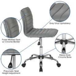 Emma And Oliver Low Back Designer Armless Ribbed Swivel Task Office Chair 24 Emma And Oliver Low Back Designer Armless Ribbed Swivel Task Office Chair -Bedroom Furniture Store GUEST 7bb67dd0 789d 46b3 93e9 867abcbfe2c1