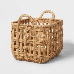Twisted Open Checkered Weave Milk Crate Natural - Brightroom™ -Bedroom Furniture Store GUEST 7cdb0b06 63dd 4c9e 9054 23599ff003c3