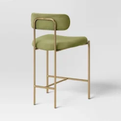 Orion Luxe Backed Counter Height Barstool With Brass Legs Olive Green Velvet - Threshold™ -Bedroom Furniture Store GUEST 7e783766 9223 4da7 9627 10de0ab7294f