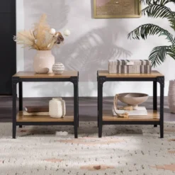 Set Of 2 Benny Urban Industrial Angle Iron Side Tables - Saracina Home -Bedroom Furniture Store GUEST 805a5e76 b2c9 47bf ac9c 7696f3043384