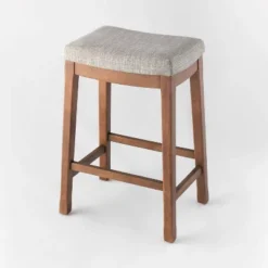 Candor Wood And Upholstered Saddle Counter Height Barstool - Threshold™ -Bedroom Furniture Store GUEST 80c1f2de 5ac5 48a3 9160 9e552e51230e