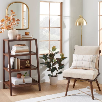 40" 4-Shelf Wood & Cane Transitional Ladder Bookshelf - Brown - Hearth & Hand™ With Magnolia 3 40" 4-Shelf Wood & Cane Transitional Ladder Bookshelf - Brown - Hearth & Hand™ With Magnolia