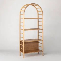 72" Holladay Curved Wooden Bookcase - Threshold™ Designed With Studio McGee -Bedroom Furniture Store GUEST 84aacca0 2437 4d03 8b04 6e3f30c27fb1