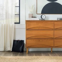 Mid-Century Modern Contoured 6 Drawer Dresser - Saracina Home 32 Mid-Century Modern Contoured 6 Drawer Dresser - Saracina Home -Bedroom Furniture Store GUEST 85f26b6b 7276 4bfb be1a b80c27461505