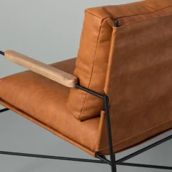 Faux Leather & Metal Accent Chair - Black/Brown - Hearth & Hand™ With Magnolia -Bedroom Furniture Store GUEST 888ba238 34ac 4f97 8dd6 ab72ff74e45c