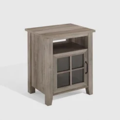 Transitional Classic Windowpane Storage Side Table - Saracina Home -Bedroom Furniture Store GUEST 88952578 f4c2 4317 9491 b95e5eff9454