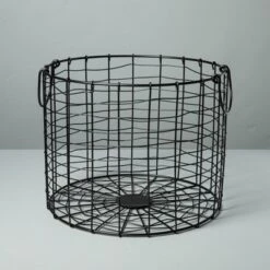 Round Wire Storage Basket With Handles Black - Hearth & Hand™ With Magnolia -Bedroom Furniture Store GUEST 89271918 20ca 45a0 9c44 39bb0a31b0f0