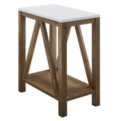 Taylen A Frame Farmhouse Open Storage Side Table - Saracina Home -Bedroom Furniture Store GUEST 8a56e050 18a3 4e19 8714 e5ed52064b38