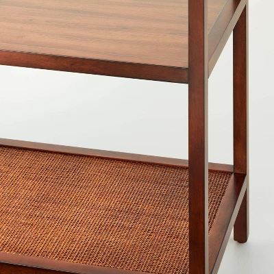 70" 5-Shelf Wood & Cane Transitional Vertical Bookshelf - Brown - Hearth & Hand™ With Magnolia 5 70" 5-Shelf Wood & Cane Transitional Vertical Bookshelf - Brown - Hearth & Hand™ With Magnolia - Image 3