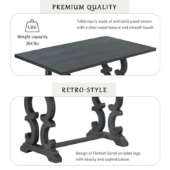 6 PCS Retro Dining Set With Unique-designed Table And Upholstered Chair-ModernLuxe -Bedroom Furniture Store GUEST 92a39d7a d42d 44b6 af94 926854eed90a