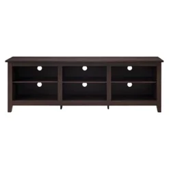 Transitional 6 Cubby Wood Open Storage Wood TV Stand For TVs Up To 80"- Saracina Home -Bedroom Furniture Store GUEST 92fe5691 6d10 45aa a903 60b396346c9f