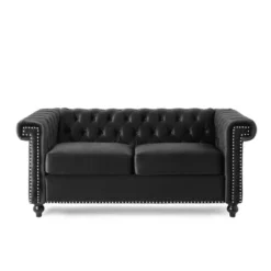 Brinkhaven Modern Glam Tufted Velvet Loveseat With Nailhead Trim - Christopher Knight Home -Bedroom Furniture Store GUEST 931465da fe47 42fe 9be8 4ce9dca19648