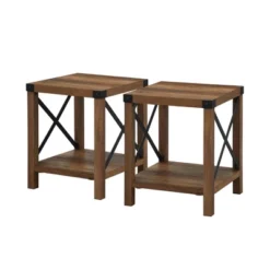 Set Of 2 Sophie Rustic Farmhouse X Frame Side Tables - Saracina Home -Bedroom Furniture Store GUEST 94f15c68 b382 4925 90f4 ac7532c4c41e