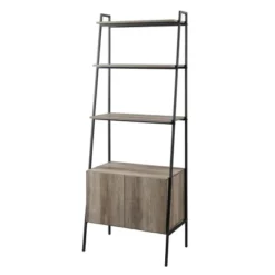72" Open Shelf And Closed Storage Cabinet Ladder Bookcase - Saracina Home -Bedroom Furniture Store GUEST 95647392 bcf6 4609 85d2 67f249b2f3ff