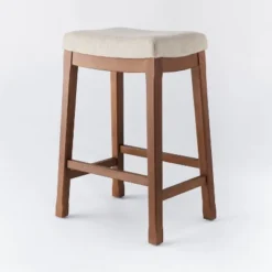 Candor Wood And Upholstered Saddle Counter Height Barstool - Threshold™ -Bedroom Furniture Store GUEST 9752c844 5eab 4428 9bc4 84b07e39c310