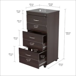 40.16" 3 Drawer Locking File Cabinet Espresso - Inval -Bedroom Furniture Store GUEST 9c6e39bd 399a 4dc8 bd66 2671b163dc86