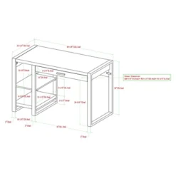 48" Industrial Farmhouse Tech Desk With USB Dark Walnut - Saracina Home -Bedroom Furniture Store GUEST 9dc32ca9 1669 4b0f 9cc4 24355437a07a