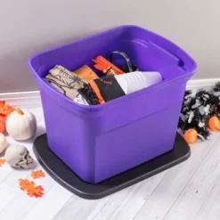 Sterilite 18 Gallon Orange Plastic Storage Container Bin Tote With Black Lid, Halloween -Bedroom Furniture Store GUEST 9dc3b4f0 da47 495d 8c29 b72e0c686a57