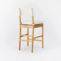 Emery Wood Counter Height Barstool With Upholstered Seat And Sling Back Natural - Threshold™ Designed With Studio McGee -Bedroom Furniture Store GUEST 9f7f5d4d d259 4ec6 a838 71315204c3fa