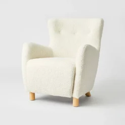 Kessler Wingback Faux Sherling Accent Chair Cream - Threshold™ Designed With Studio McGee 15 Kessler Wingback Faux Sherling Accent Chair Cream - Threshold™ Designed With Studio McGee -Bedroom Furniture Store GUEST a09f34e6 88c9 4d02 ba31 f262090269f8