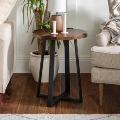 Wrightson Urban Industrial Faux Wrap Leg Round Side Table - Saracina Home 17 Wrightson Urban Industrial Faux Wrap Leg Round Side Table - Saracina Home -Bedroom Furniture Store GUEST a1776d41 205b 40e5 9e7e fbd37a7831f8