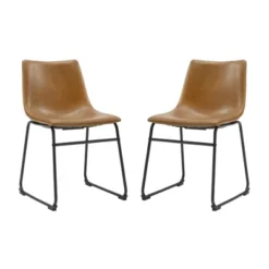 Set Of 2 Laslo Modern Upholstered Faux Leather Dining Chairs - Saracina Home 24 Set Of 2 Laslo Modern Upholstered Faux Leather Dining Chairs - Saracina Home -Bedroom Furniture Store GUEST a575f745 32e2 4880 af78 c97be1dbada8