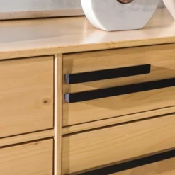 Modern 6 Drawer Double Dresser With Long Handles - Saracina Home -Bedroom Furniture Store GUEST a655ef3a e42c 4a92 8bd3 8dc5f35056e3