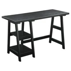 Designs2Go Trestle Desk With Shelves - Breighton Home 24 Designs2Go Trestle Desk With Shelves - Breighton Home -Bedroom Furniture Store GUEST aa86743b 8e79 40c2 a6bb 7fbdc03f49ae