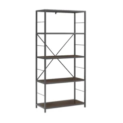 63" 4 Shelf Industrial Transitional Tall Bookshelf - Saracina Home 12 63" 4 Shelf Industrial Transitional Tall Bookshelf - Saracina Home -Bedroom Furniture Store GUEST ab82027f f17b 4ed3 b4bd 3cb00f9141d7