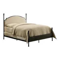 Geraldine Upholstered Headboard Poster Panel Bed Powder Coated Gun Metal - HOMES: Inside + Out -Bedroom Furniture Store GUEST abf61064 8b97 4a66 a90a e65612d4e539